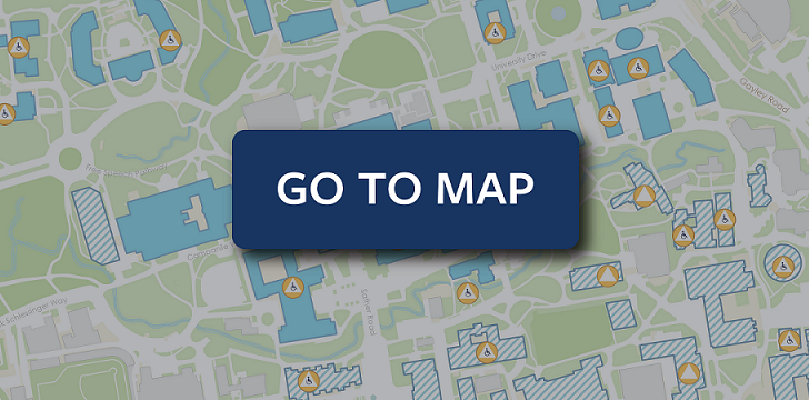 Image of UC Berkeley restrooms map, with text overlay saying "Go to map"